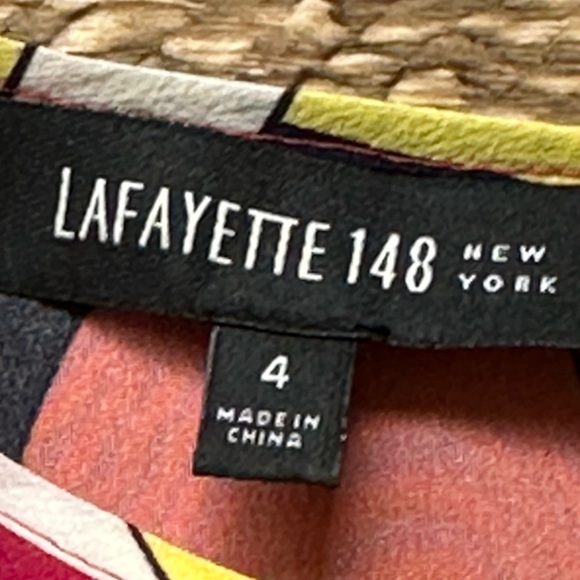 Lafayette 148 Silk Printed Cap Sleeve Tunic Top Size 4 - Picture 3 of 6